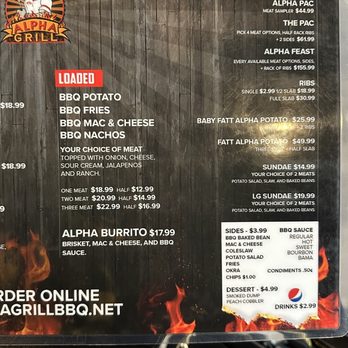 Alpha Grill BBQ - Menu - Barbeque Near Me - Tulsa, Oklahoma Alpha Grill BBQ - Menu - Barbeque Near Me - Tulsa, Oklahoma