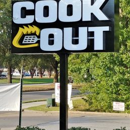 This is the street signage for Cook Out. Photo taken October 2, 2018. This is the street signage for Cook Out. Photo taken October 2, 2018.
