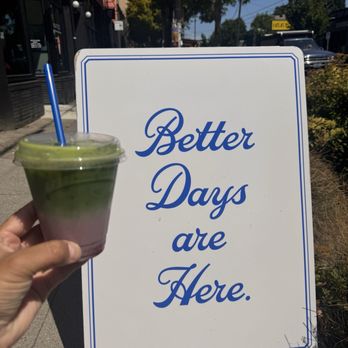 Better Days Cafe - Blueberry matcha -- YUM - Coffee & Tea Near Me - Portland, Oregon