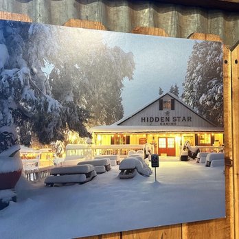 Hidden Star - A picture of the location in winter on the wall - Cideries Near Me - Camino, California