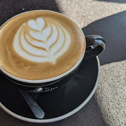 Locomotive Espresso - Flat white made with oat milk! Ordered a vegan donut as well.