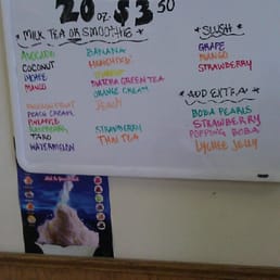 Bubble tea menu!