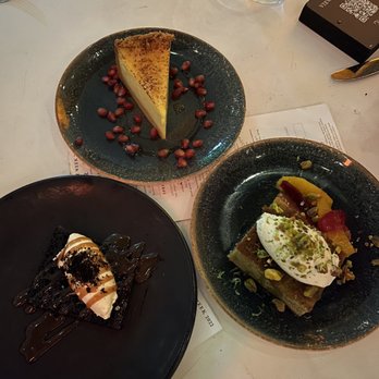 Aba - Isot Double Chocolate Cake, Crme Brulee Pie, and pistachio cake - Mediterranean Near Me - Chicago, Illinois Aba - Isot Double Chocolate Cake, Crme Brulee Pie, and pistachio cake - Mediterranean Near Me - Chicago, Illinois