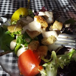 House Salad with Ceaser dressing. House Salad with Ceaser dressing.