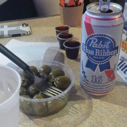 PBR, Jagermister shots, and prosciutto stuffed green olives from Glorioso's across the street. Relaxation. PBR, Jagermister shots, and prosciutto stuffed green olives from Glorioso's across the street. Relaxation.