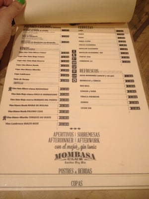 Menu photo 2 s10bar Madrid, M