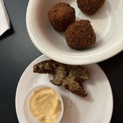 Who Dat Seafood Restaurant & Sports Bar - Boudin balls with who dat sauce