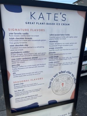 Menu photo 1 Kate's Ice Cream Portland, OR Menu photo 1 Kate's Ice Cream Portland, OR