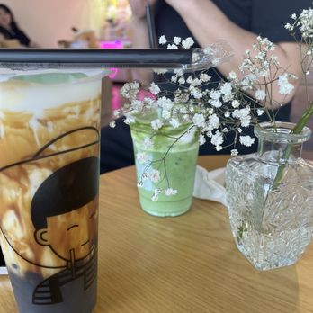 Gotcha Tea - Brown Black Sugar Boba with Milk and Matcha Latte - Bubble Tea Near Me - San Diego, California