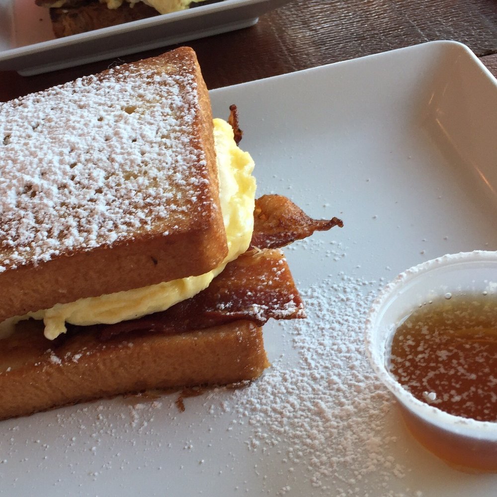 Goat Coffee Co - Ooh la la - brioche French toast with bacon egg and cheese, served with maple syrup. Yum! - Coffee & Tea Near Me - Toronto, Ontario Goat Coffee Co - Ooh la la - brioche French toast with bacon egg and cheese, served with maple syrup. Yum! - Coffee & Tea Near Me - Toronto, Ontario