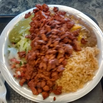 Abelardo's Mexican Fresh - Adobado plate. A ridiculous amount of food for under $8. - Mexican Near Me - Omaha, Nebraska