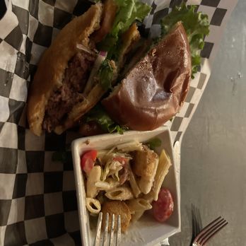Backdraft Restaurant & Bar - Firehouse burger and pasta side - Bars Near Me - Cleveland, Mississippi
