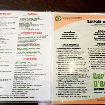 Carlos O'Brien's Mexican Restaurant - Menu with gf labels - Mexican Near Me - Phoenix, Arizona Carlos O'Brien's Mexican Restaurant - Menu with gf labels - Mexican Near Me - Phoenix, Arizona