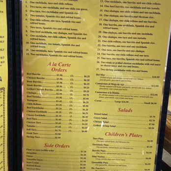 El Tapatio Dos - Menu because it's hard to see the others posted here. - Mexican Near Me - Westlake, Louisiana
