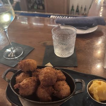 Atlantic Prime Coastal Kitchen - Shrimp and lobster hush puppies with chili honey butter - Seafood Near Me - Franklinton, North Carolina Atlantic Prime Coastal Kitchen - Shrimp and lobster hush puppies with chili honey butter - Seafood Near Me - Franklinton, North Carolina