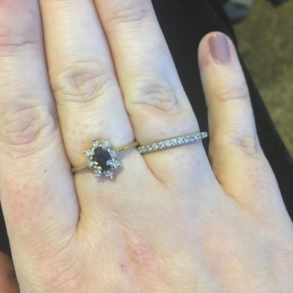 My sapphire ring they replaced all the diamonds and the diamond band they fixed.
