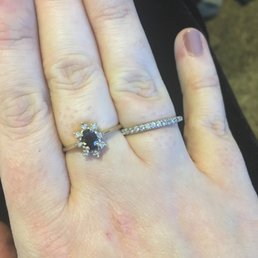 My sapphire ring they replaced all the diamonds and the diamond band they fixed.