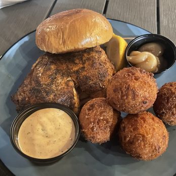 Cortez Kitchen - Grouper sandwich with hush puppies - Seafood Near Me - Cortez, Florida