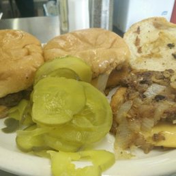 Sliders with cheese.