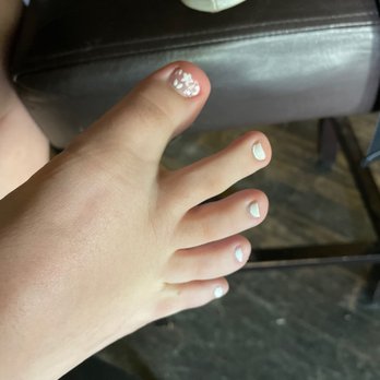 EVA Nails & Spa - Simple and easy white pedicure. Impossible to mess up! - Nail Salons Near Me - Arlington, Texas