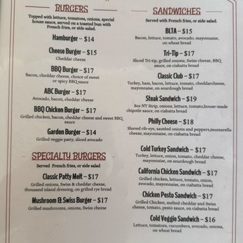 Big Sur Restaurant - Lunch Menu 2 of 5 - July 2025 - Seafood Near Me - San Simeon, California