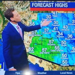 This guy in the weather section just seems so natural doing it. He missed said a word and made It funny.  His energy is perfect.