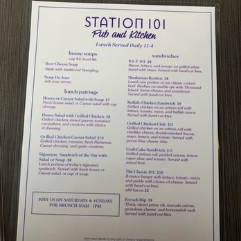 Station 101 Pub & Kitchen - Lunch menu - Pubs Near Me - DuBois, Pennsylvania Station 101 Pub & Kitchen - Lunch menu - Pubs Near Me - DuBois, Pennsylvania
