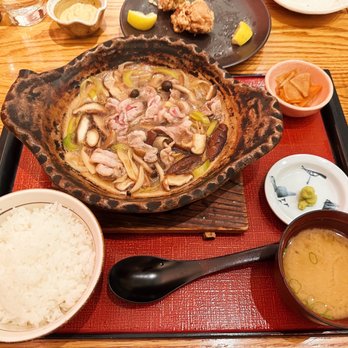 Ootoya Union Square - Kamo Jibuni Nabe Set - sliced duck, leek, and mushrooms cooked in a soy sauce based original broth - Sushi Bars Near Me - New York, New York