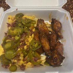 Nectar Farms - Loaded Fries with Hot Honey Lemon Pepper Wings