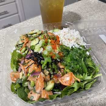Poke and Tea Factory - large poke bowl and wintermelon tea - Poke Near Me - Anaheim, California Poke and Tea Factory - large poke bowl and wintermelon tea - Poke Near Me - Anaheim, California