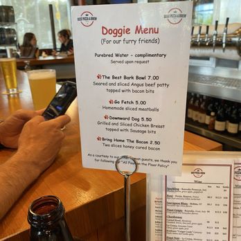 Best Pizza & Brew Cardiff By The Sea - Such a cute doggie menu for the pups.  Sounds tasty too! - Pizza Near Me - Cardiff, California