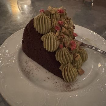 Littler - Chocolate Raspberry Chiffon cake with Pistachio Buttercream - Bars Near Me - Durham, North Carolina