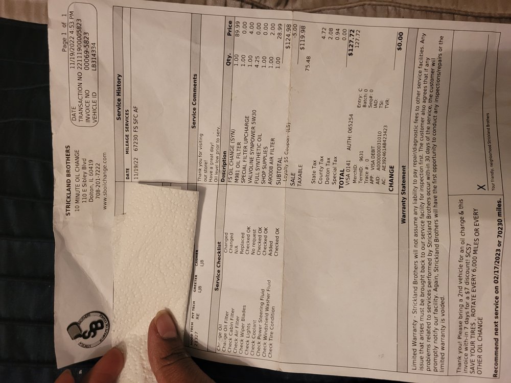 STRICKLAND BROTHERS Updated August 2024 Dolton, Illinois Oil