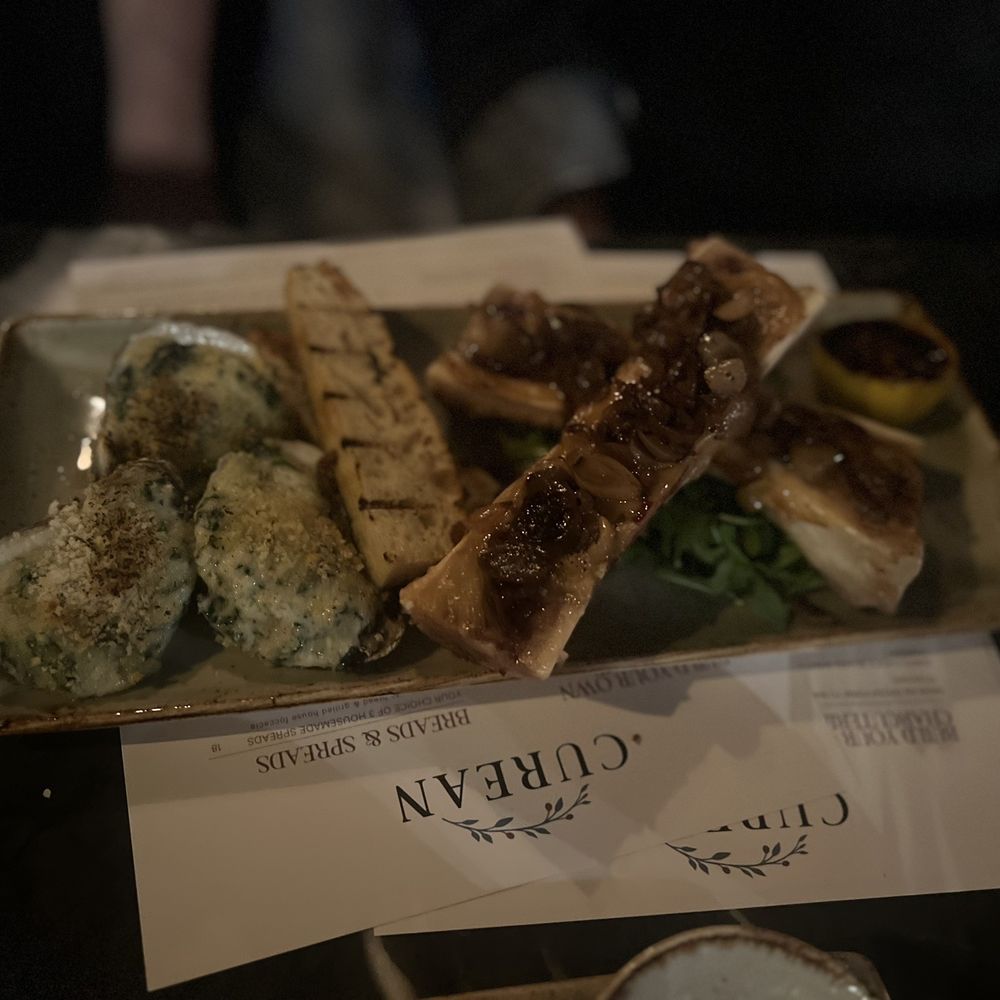 Curean - Bone marrow oysters - Mediterranean Near Me - Greenville, South Carolina Curean - Bone marrow oysters - Mediterranean Near Me - Greenville, South Carolina