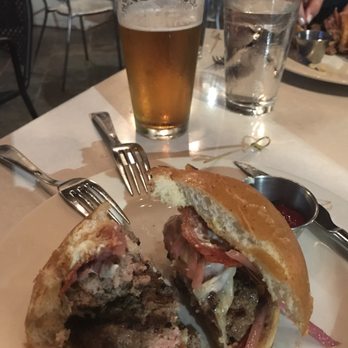 Campagnolo - She had wine. I had beer. We both had the Burger. Double stacked and Italian style with pepperoni, ham and onions. - Italian Near Me - Atlanta, Georgia Campagnolo - She had wine. I had beer. We both had the Burger. Double stacked and Italian style with pepperoni, ham and onions. - Italian Near Me - Atlanta, Georgia