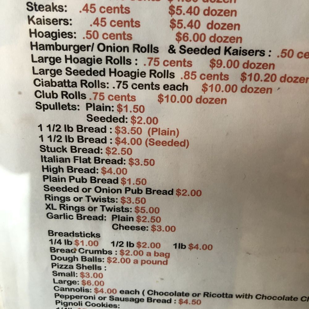 Sarcone’s Bakery - Menu - Bakeries Near Me - Philadelphia, Pennsylvania Sarcone’s Bakery - Menu - Bakeries Near Me - Philadelphia, Pennsylvania