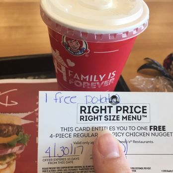 Wendy's - Complimentary frosty and coupon for a baked potato after the cashier had made an error - Burgers Near Me - Webster, Massachusetts