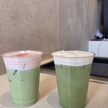 Communal - Strawberry matcha and vanilla matcha - Cafes Near Me - San Diego, California Communal - Strawberry matcha and vanilla matcha - Cafes Near Me - San Diego, California