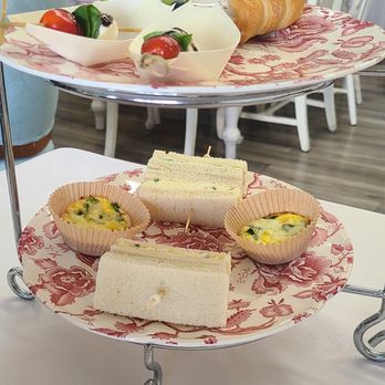 Blossom Tea Room - Already delved into platter of Delicious assortment of sandwiches, egg tarts, veggies and fruit. - Tea Rooms Near Me - Stockton, California Blossom Tea Room - Already delved into platter of Delicious assortment of sandwiches, egg tarts, veggies and fruit. - Tea Rooms Near Me - Stockton, California