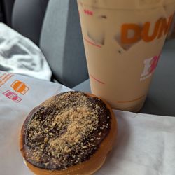 Dunkin - S'mores donut and iced coffee