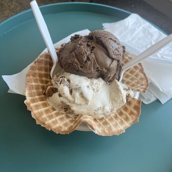 Bright Ice - Chocolate Peanut Butter Chip & Oat of this world in a waffle bowl - Ice Cream & Frozen Yogurt Near Me - Pinellas Park, Florida Bright Ice - Chocolate Peanut Butter Chip & Oat of this world in a waffle bowl - Ice Cream & Frozen Yogurt Near Me - Pinellas Park, Florida