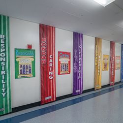 Harbour View Elementary School - One of the hallways in the school showcasing the Pillars of Success.