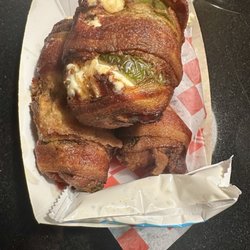 Allsup's Convenience Store - Ridiculously good. Stuffed peppers with cream cheese and wrapped in bacon. Not spicy just delicious