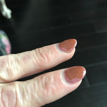 Nails by Design - Top coat chipping to show REAL color under. - Nail Salons Near Me - Folsom, California