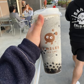 7 Miles Tea Lab - Black Sesame Under the Clouds w boba - Bubble Tea Near Me - Artesia, California