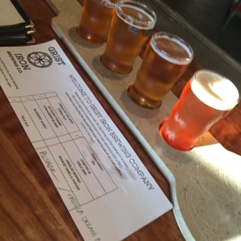 Grist Iron Brewing - Flight of beers! 4 selections for $10 - awesome! - Breweries Near Me - Burdett, New York