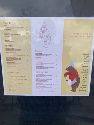 Menu photo 2 Bear Den Aspen Aspen, CO