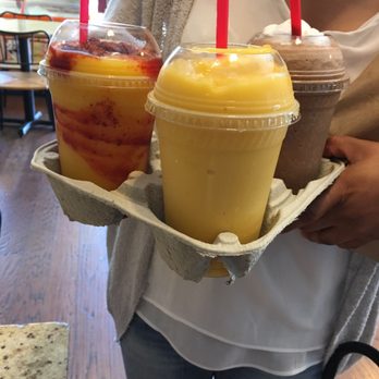 Vega Cafe - A few smoothies: chamango, mango, and coffee with chocolate. They were all yummy. - American Near Me - San Diego, California Vega Cafe - A few smoothies: chamango, mango, and coffee with chocolate. They were all yummy. - American Near Me - San Diego, California