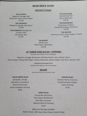 Menu photo 7 Bear Brick Oven Pizza Silver Spring, MD Menu photo 7 Bear Brick Oven Pizza Silver Spring, MD
