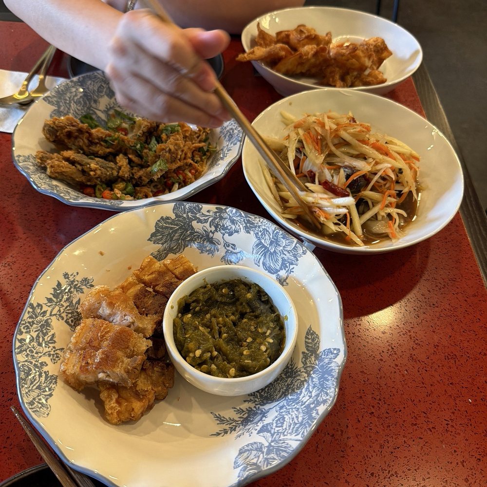 Noods Thai Noodle Soul - crispy pork belly , papaya salad , and soft shell crab - Thai Near Me - Orlando, Florida Noods Thai Noodle Soul - crispy pork belly , papaya salad , and soft shell crab - Thai Near Me - Orlando, Florida